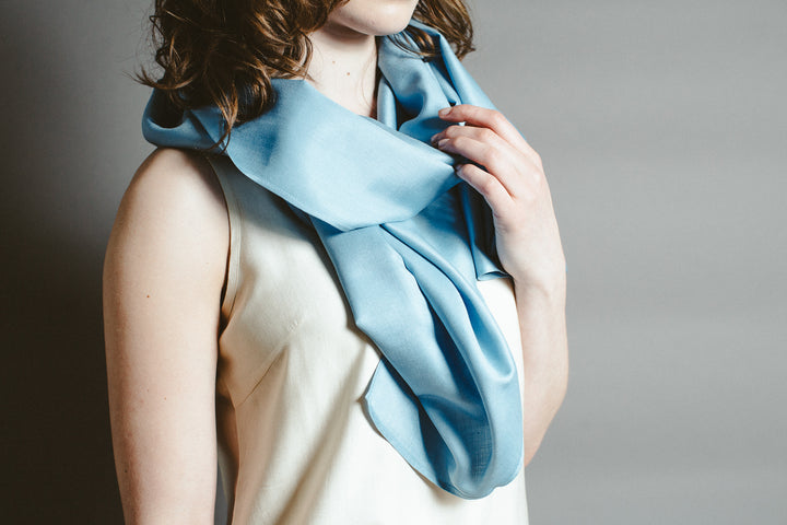 Mulberry Silk Scarf - Andaman Blue