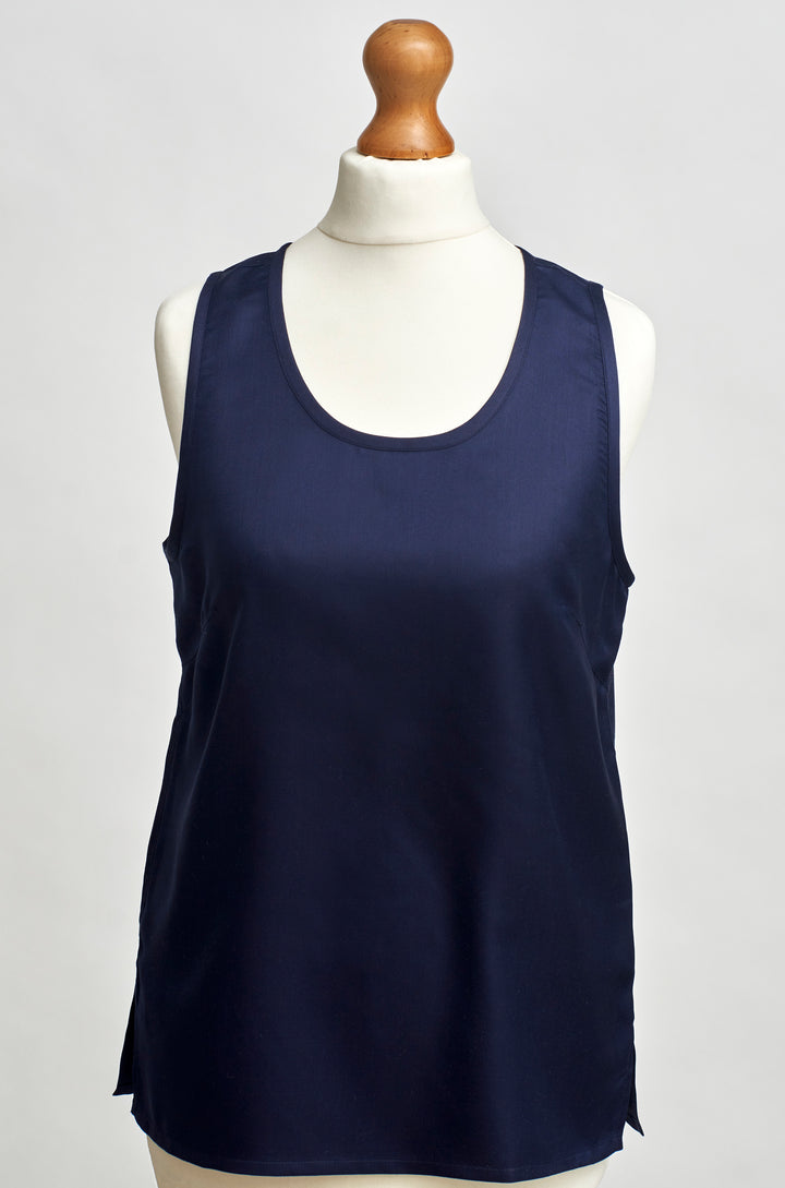 Mulberry Silk Top - Midnight Navy