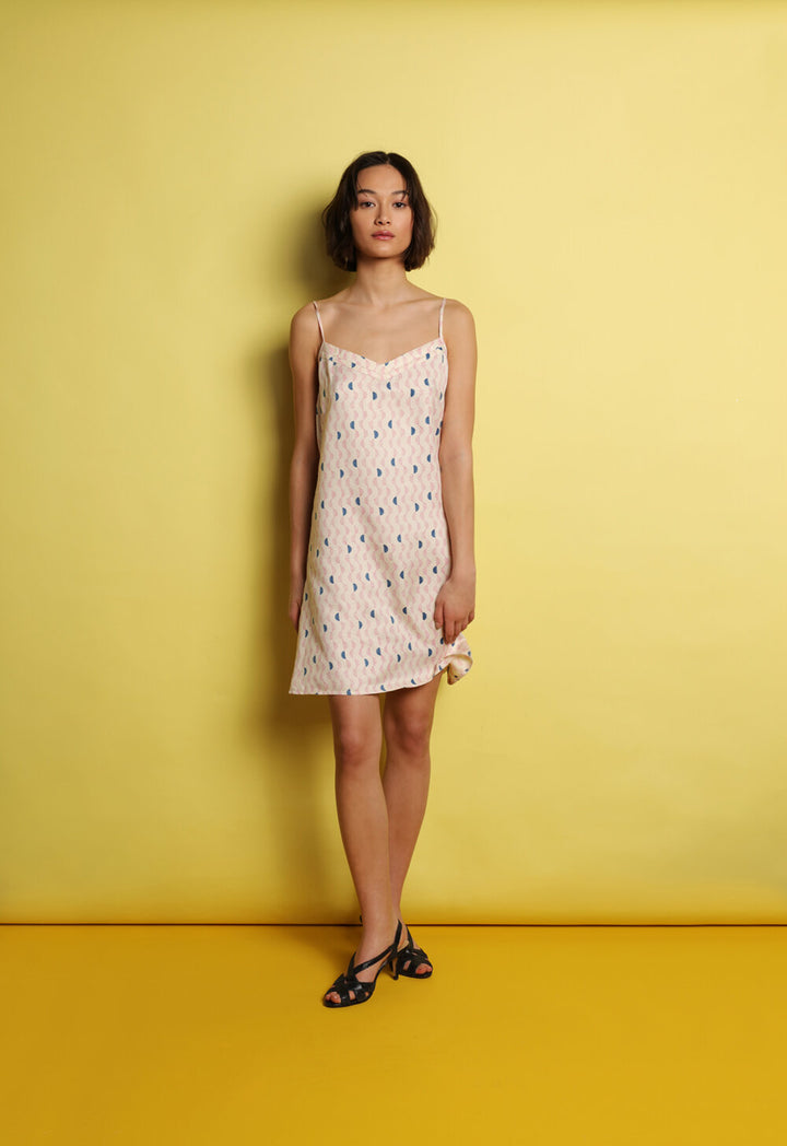 Mulberry Silk Nightdress - Kochi Pink print