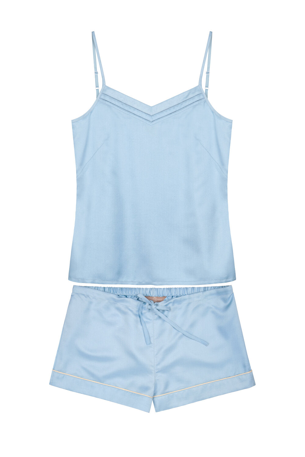 Mulberry Silk Camisole & Shorts Sleep Set - Andaman Blue