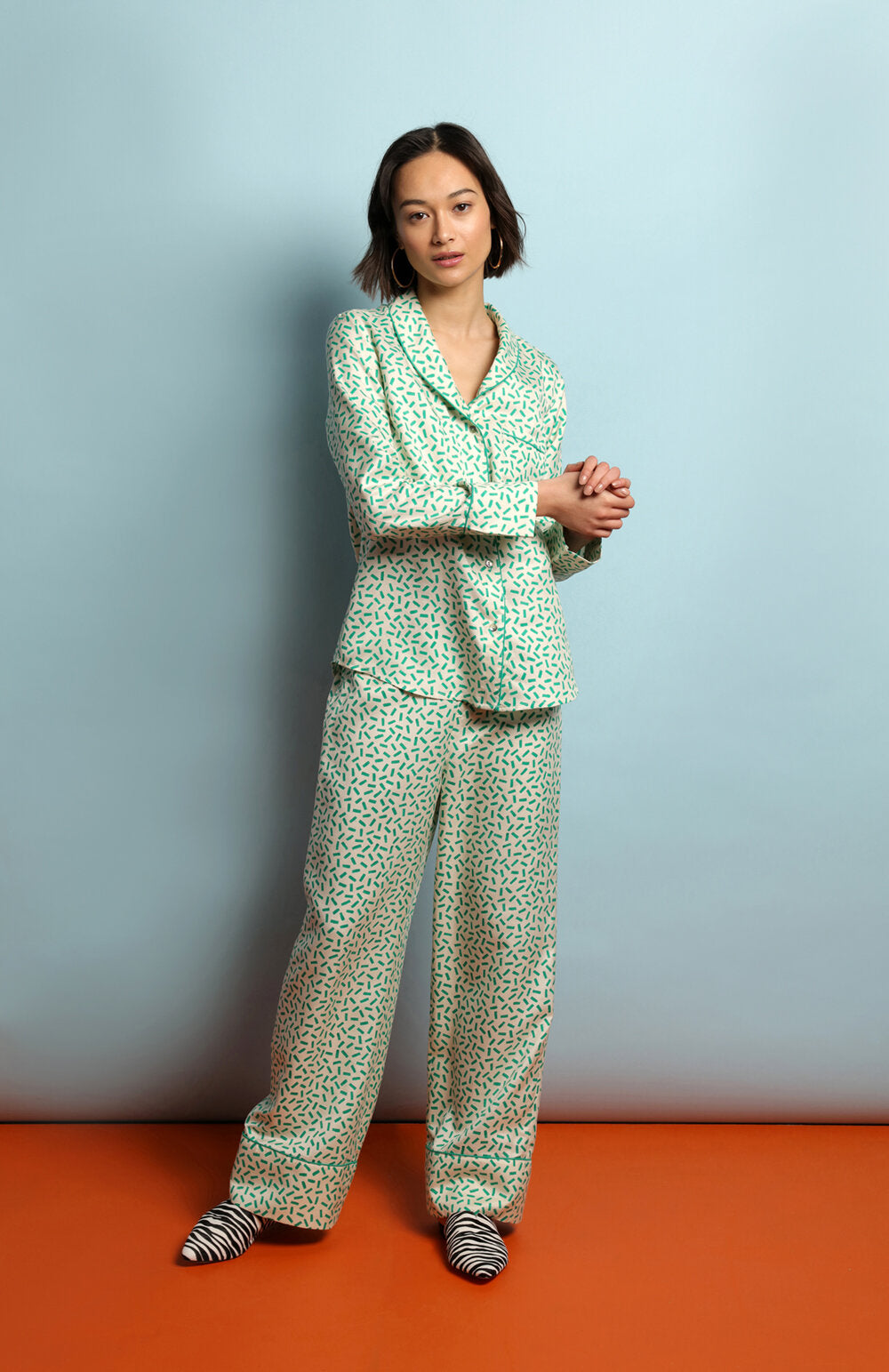 Mulberry Silk Pyjamas - Andaman Green