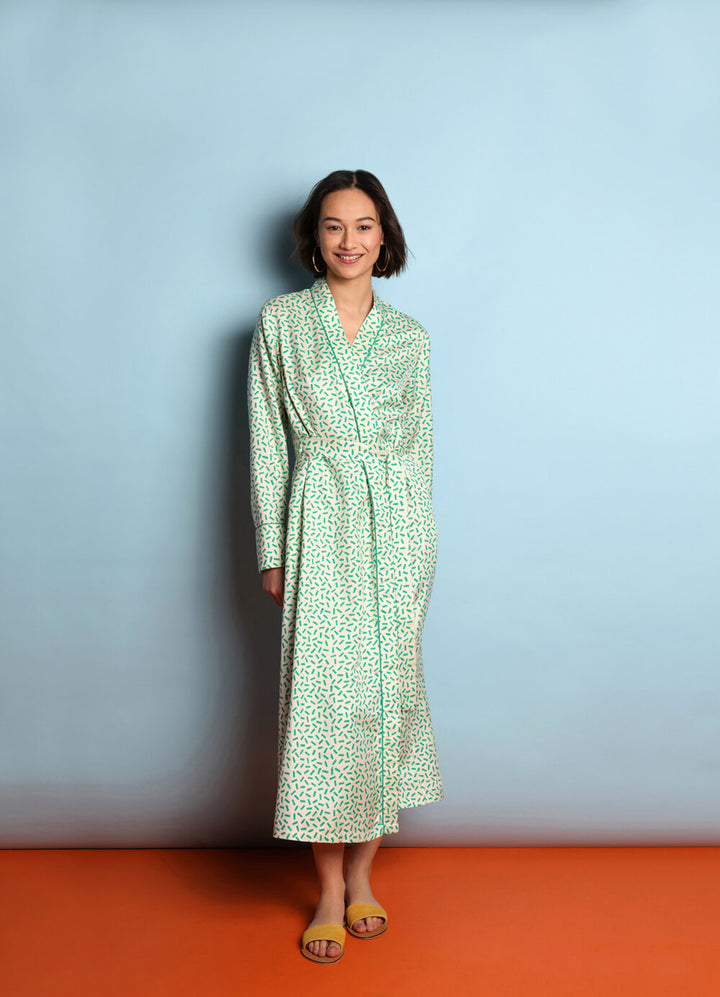 Luxury Mulberry Silk Robe - Andaman Green