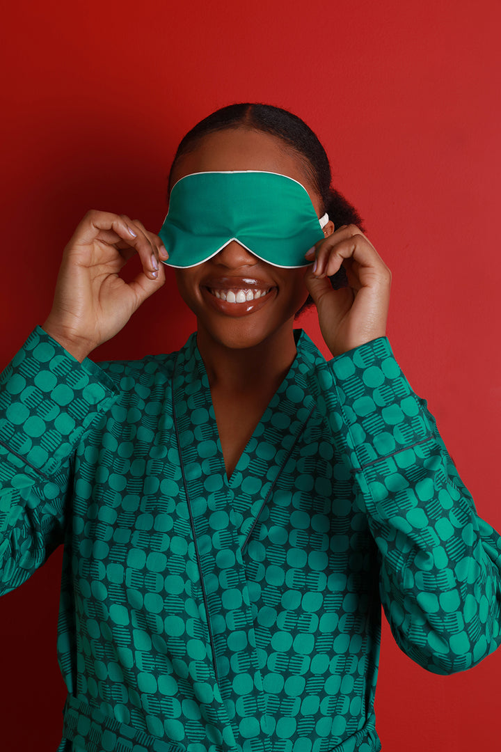 Mulberry Silk Eye Mask - Emerald Green