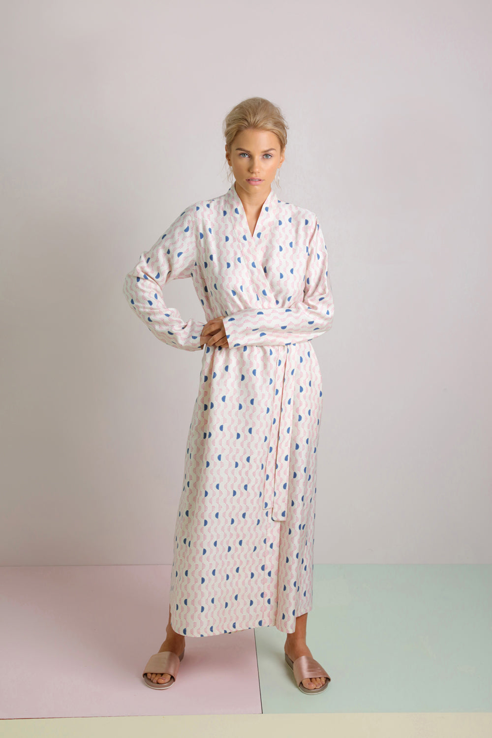 Luxury Artisan Robes For Women, Long, Washable Natural Mulberry