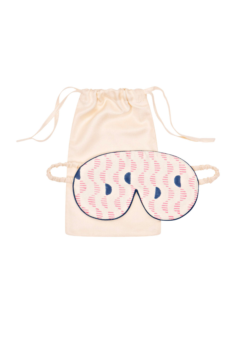 Mulberry Silk Eye Mask and bag Kochi Pink