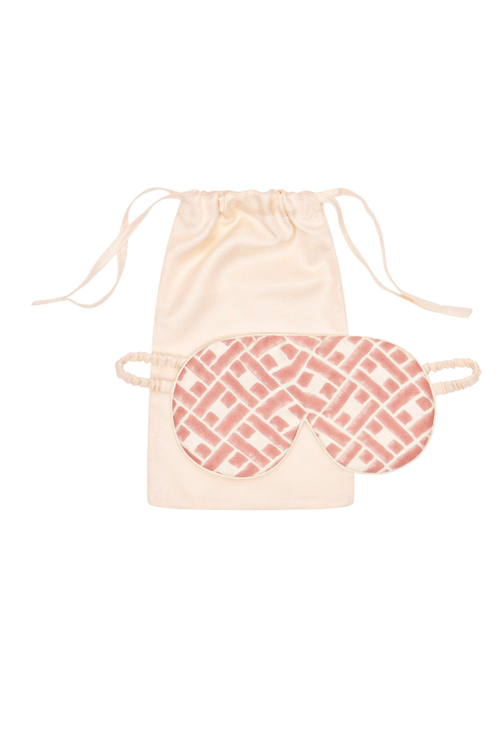 Mulberry Silk Eye Mask and bag- Leh Blush