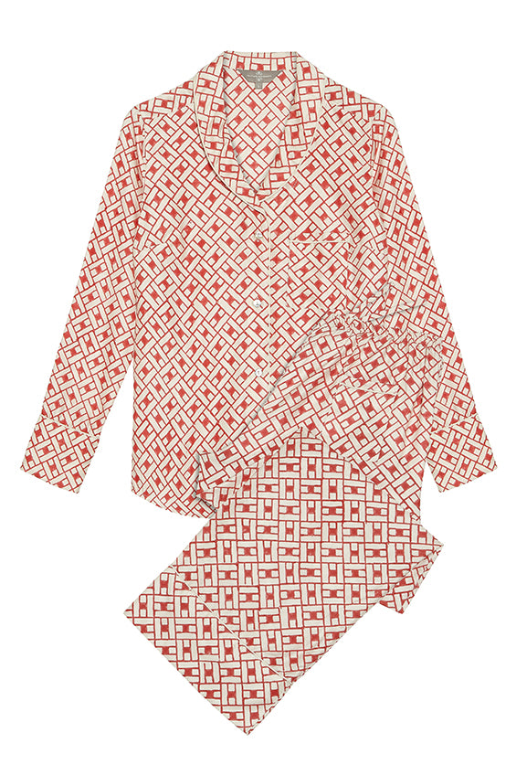 Mulberry silk pyjamas leh scarlet