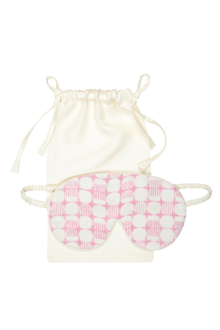 Mulberry Silk Eye Mask and bag Jaipur Pink