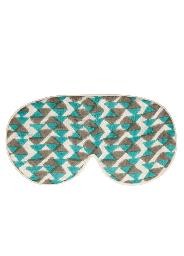 Mulberry Silk Eye Mask - Teal/Grey print