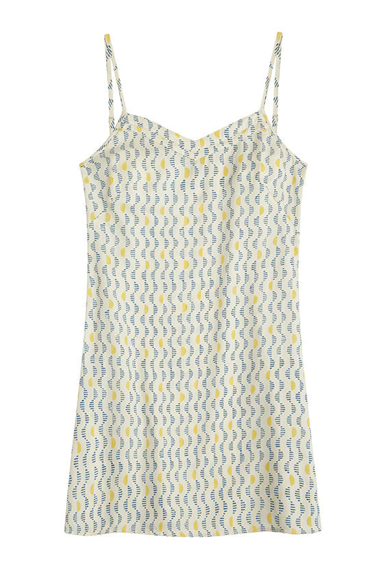 Mulberry silk nightdress slip - Kochi Blue