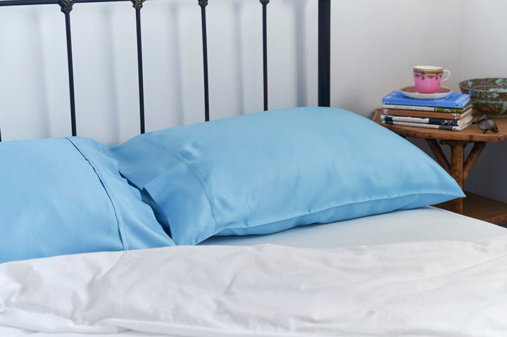 Mulberry Silk Pillowcase Kingsize 51cm x 91cm Andaman Blue