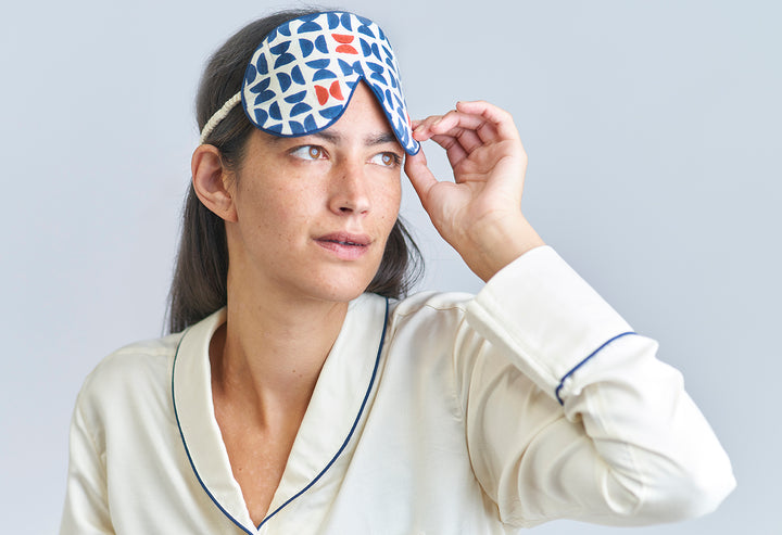 Mulberry Silk Eye Mask - Varanasi Navy