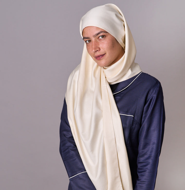 Mulberry Silk Hijab - Midnight Navy or Ivory
