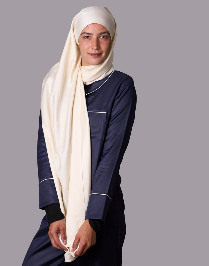Mulberry Silk Hijab - Midnight Navy or Ivory