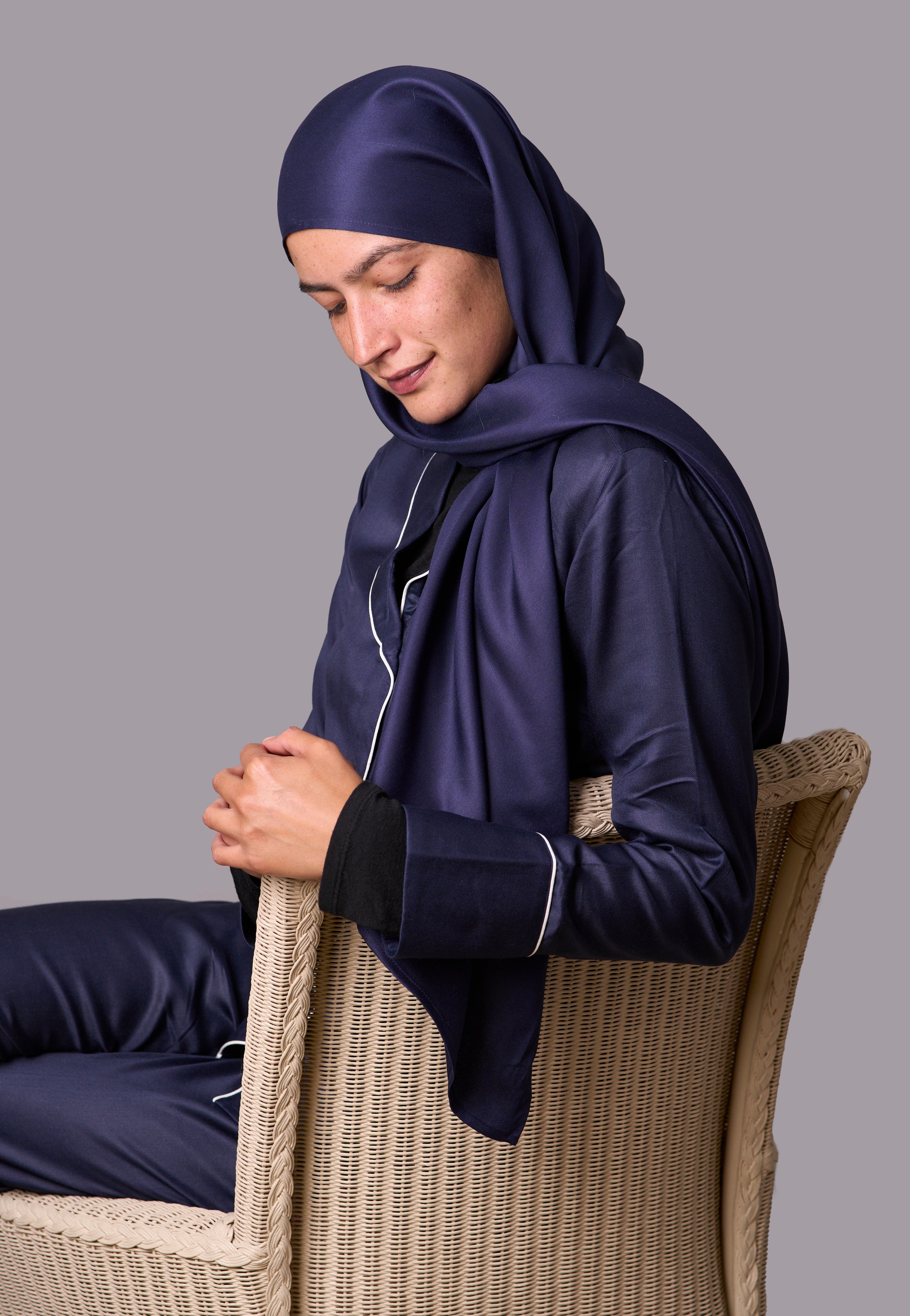 Mulberry Silk Hijab - Midnight Navy or Ivory – The Ethical Silk