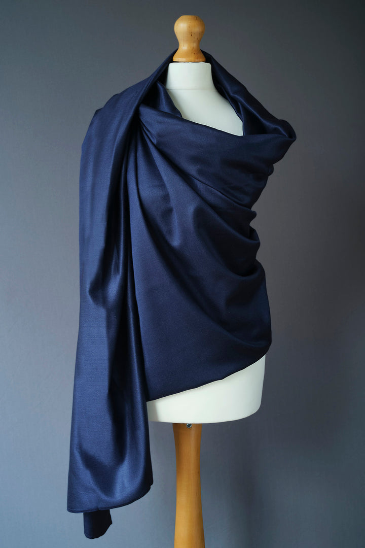 Mulberry Silk Wrap - Midnight Navy