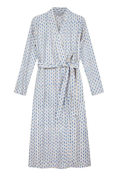 Mulberry Silk Robe - Blue Grey