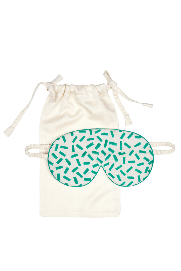 Mulberry Silk Eye Mask and bag Andaman Green