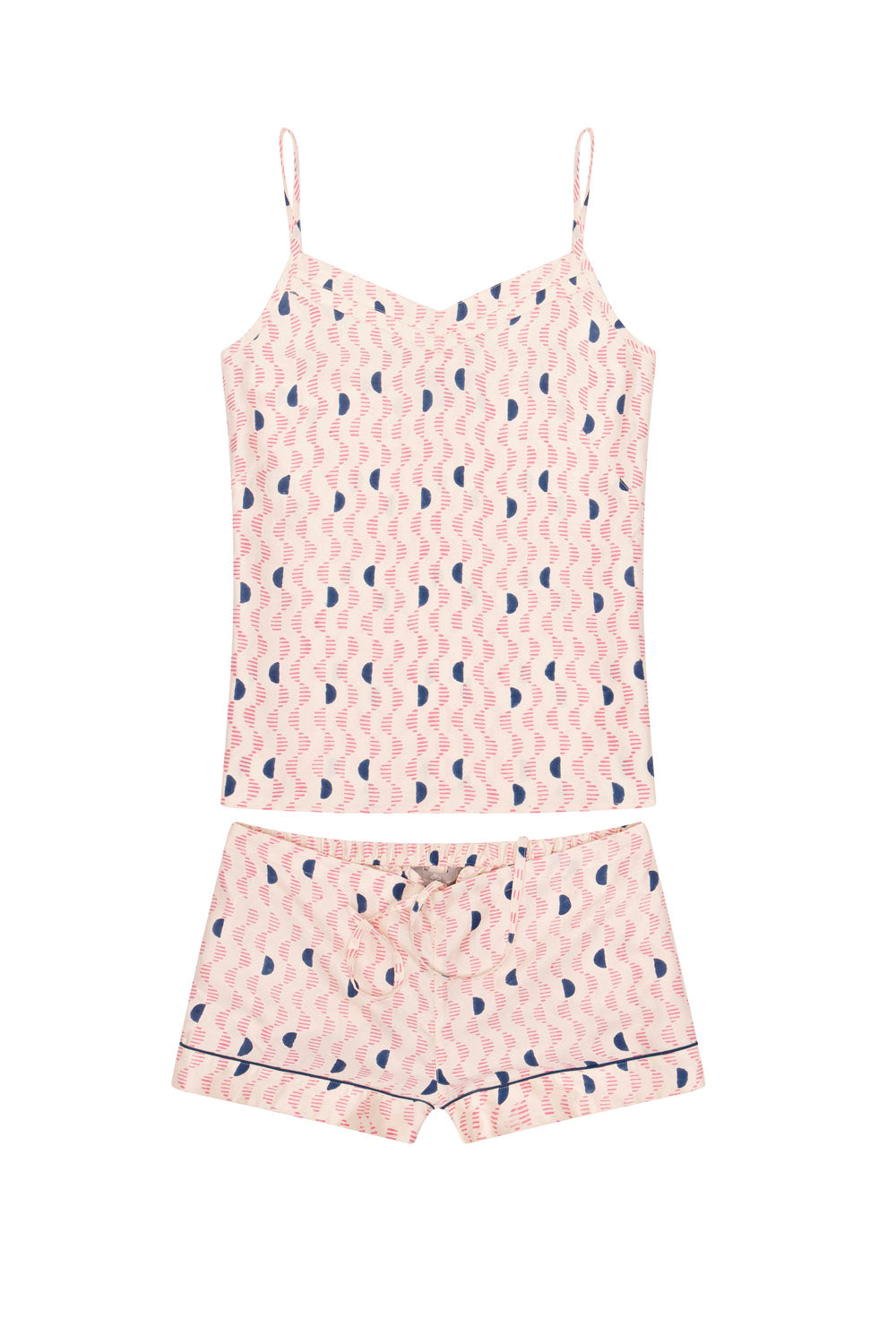 Mulberry Silk Camisole & Shorts Sleep Set - Kochi Pink