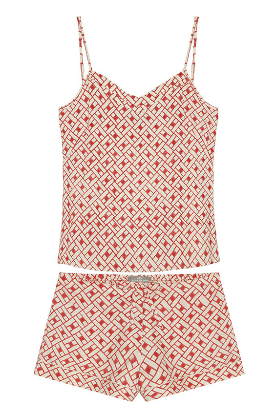 Mulberry silk camisole and shorts set - Leh Scarlet
