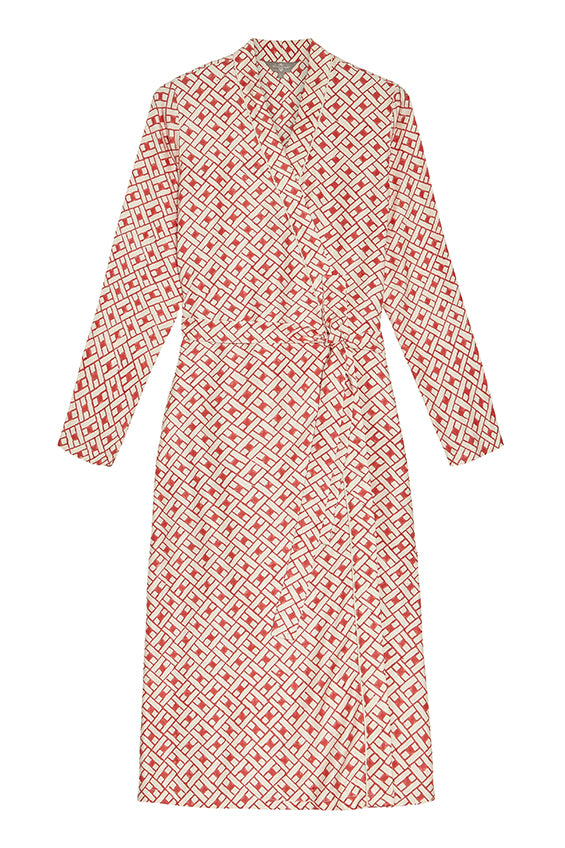Mulberry Silk Robe - Leh- Scarlet – The Ethical Silk Company