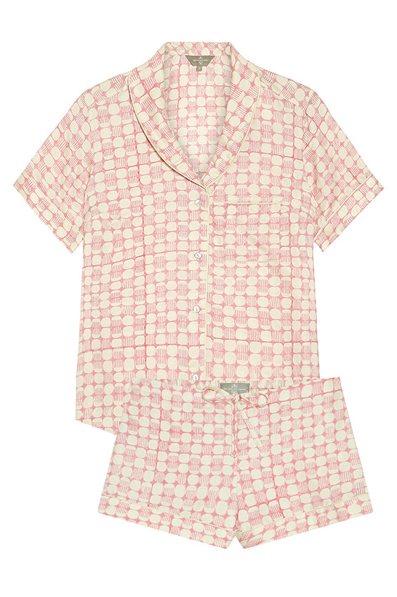 Mulberry silk Short Pyjamas - Jaipur Pink